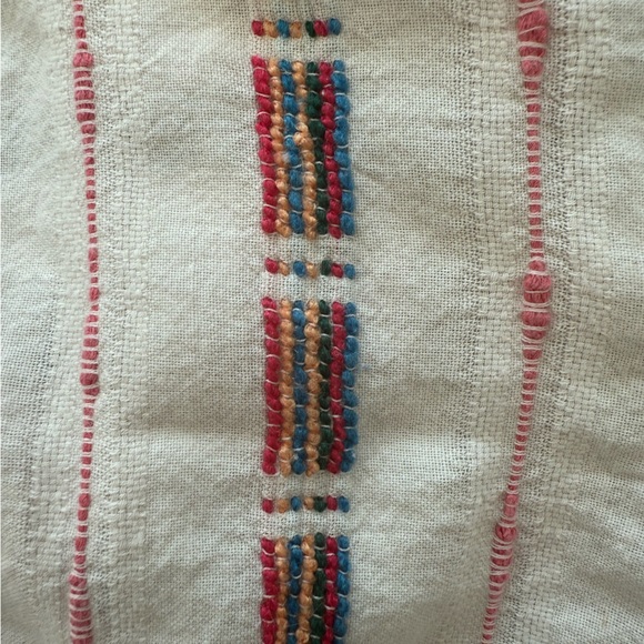 Pilcro x Anthropologie Bella Femme Embroidered Button Down Boho Puff Sleeve Top - Picture 7 of 11